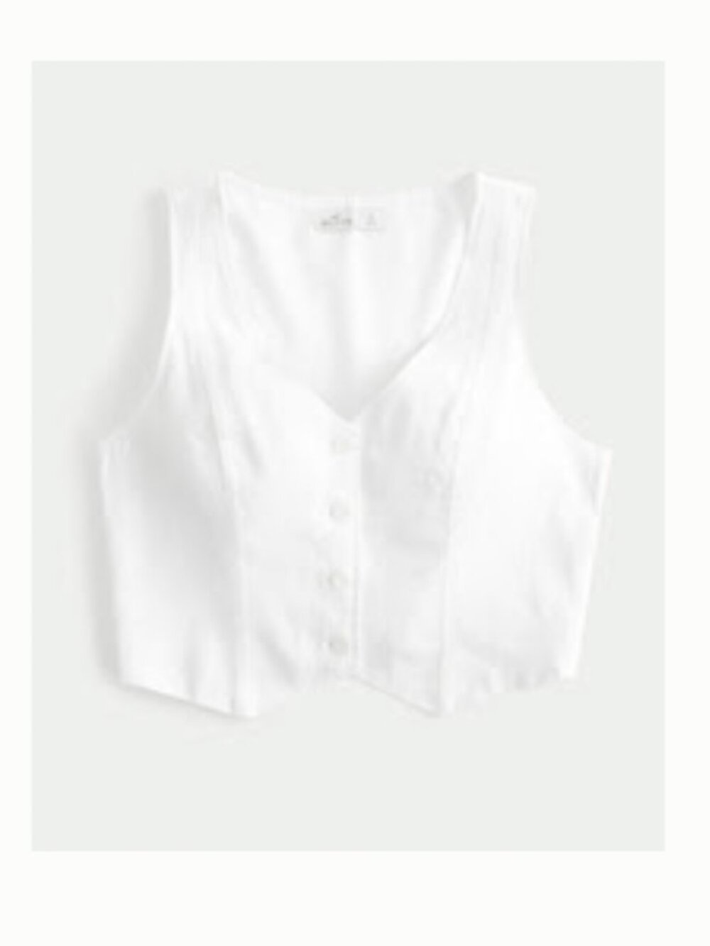 HOLLISTER Women's Linen Blend Vest Small White Cropped NEW NWOT